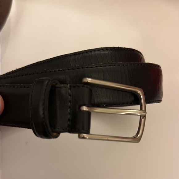Calvin Klein Black Leather Belt with Silver Buckle #455 - Picture 1 of 7